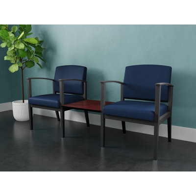 Structure tandem 2 places avec table centrale en acier Amherst