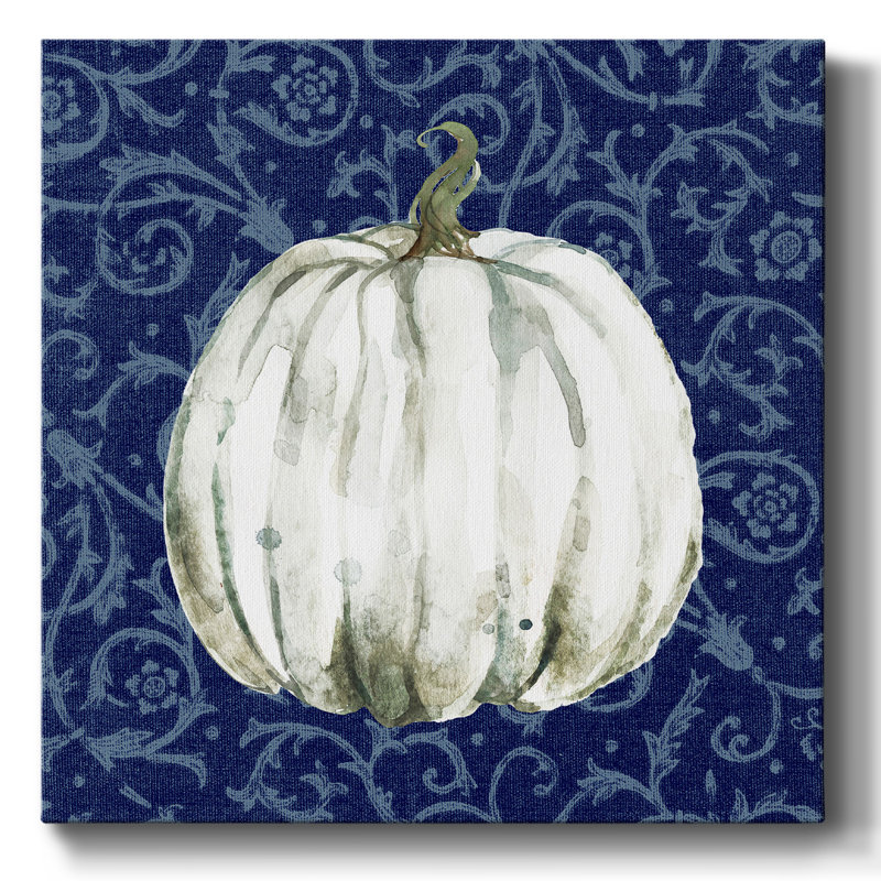 Motif de citrouille II sur toile, H 40 po x l 40 po x P 1,5 po