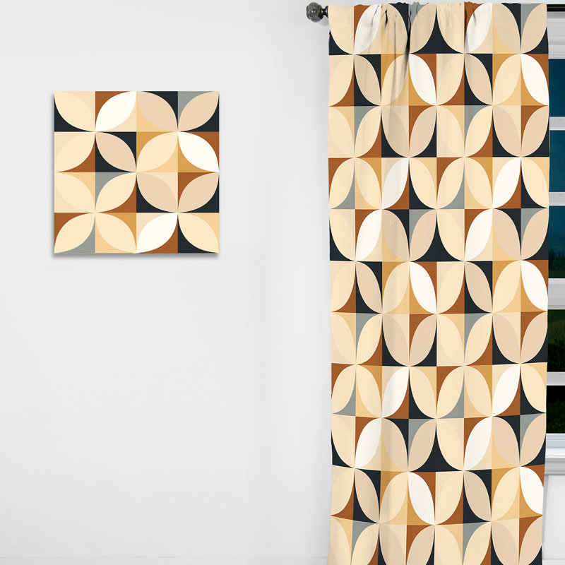 Geometric Harmony - Rideau en velours moderne - obscurcissant - 1 panneau, L 52 po x L 90 po