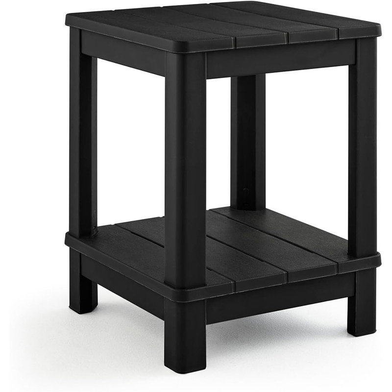 Table d'appoint Adirondack - table de bout d'extérieur toutes saisons en noir pour le porche, la terrasse, la pelouse et la piscine