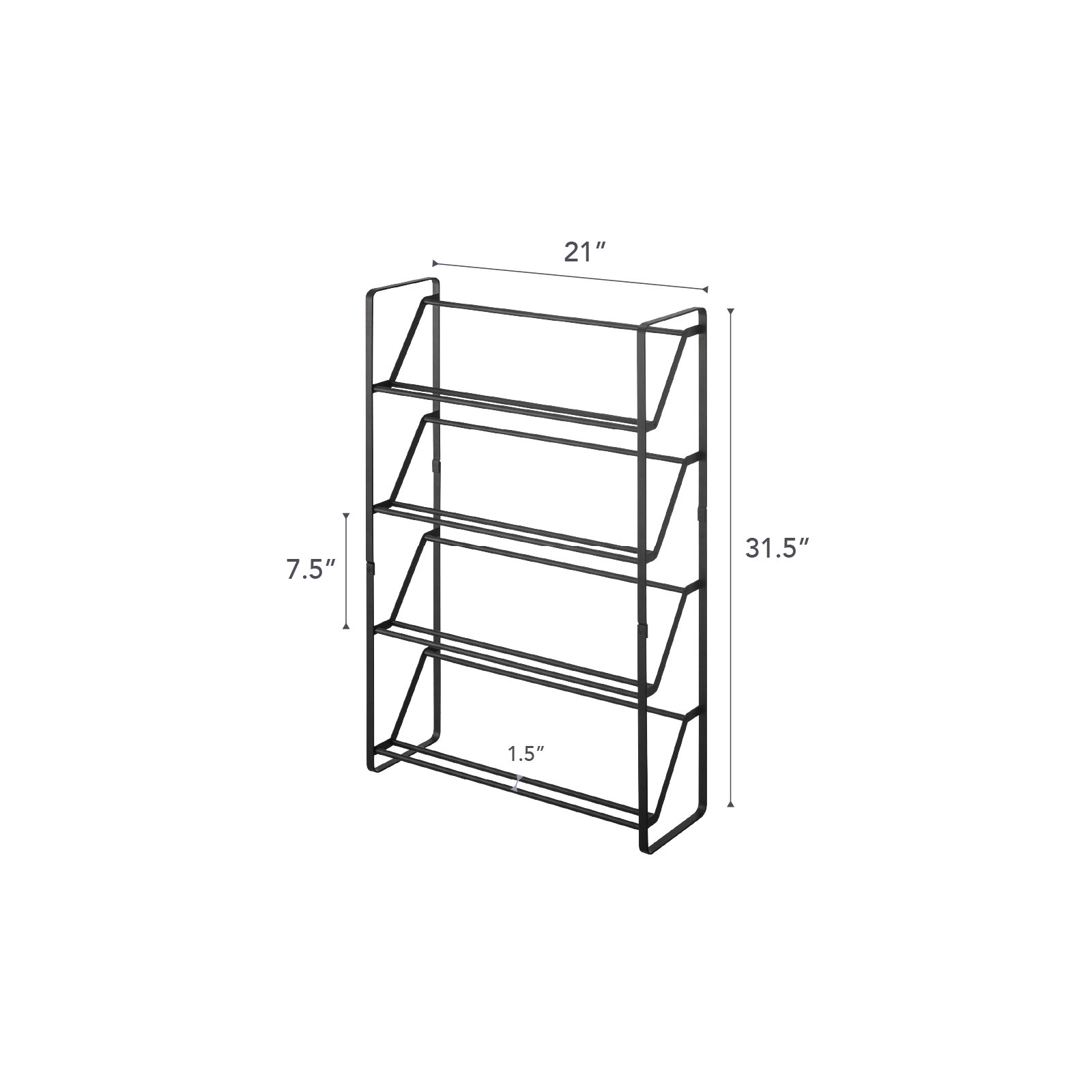 Yamazaki Home Slim Shoe Rack, Steel, Holds 8 to 12 shoes, Black