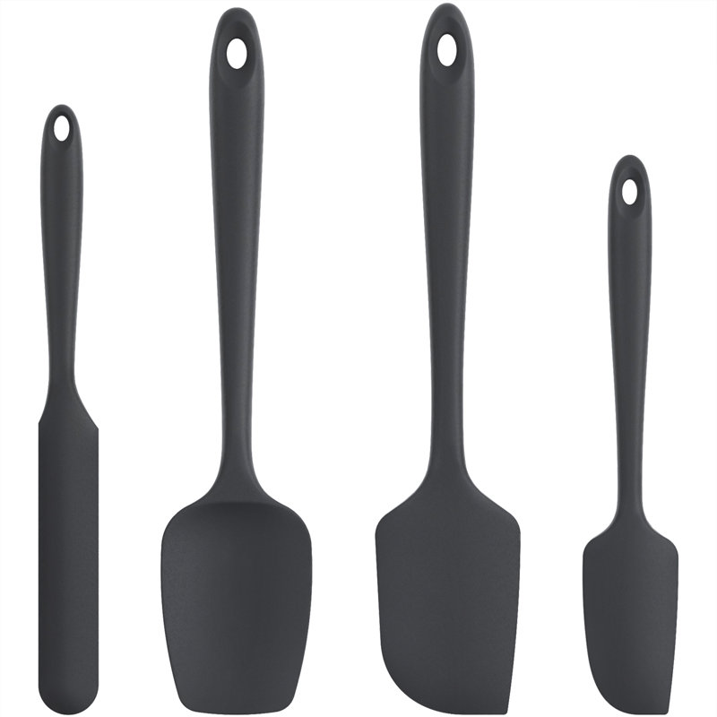 600ºF High Heat-Resistant Silicone Spatula Set, Seamless BPA-Free Kitchen Baking Cooking Mixing Scraping Flexible Rubber Silicone Scraper For Cake Non-Stick Cookware