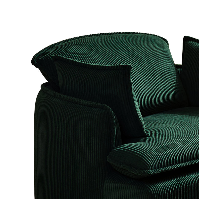 Fauteuil compact avec velours côtelé, confortable pour les petits espaces, tissu en velours côtelé, dortoirs peu encombrants