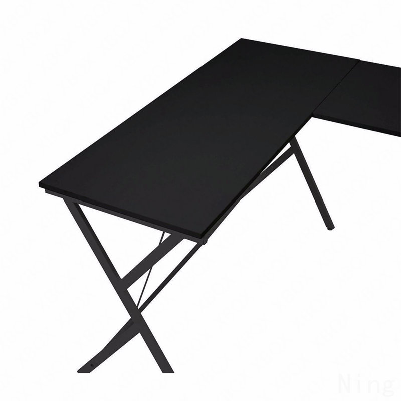 Black L-Shaped Computer Desk, with Computer Holder