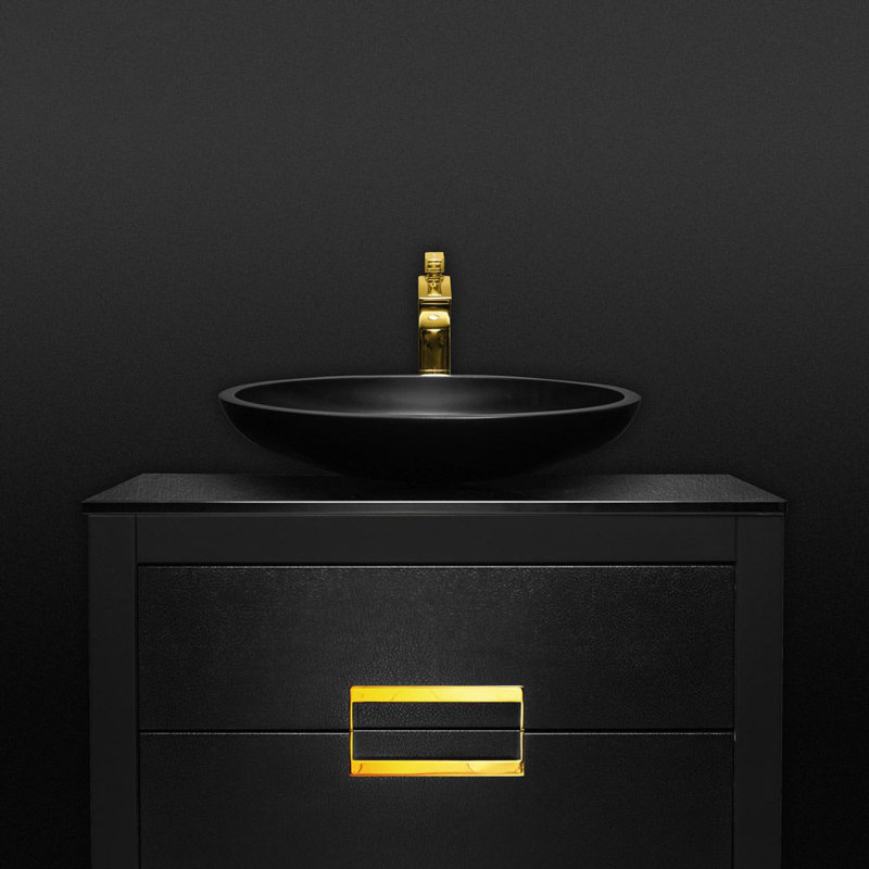 Nova 32'' W Single Vanity, Black/Gold