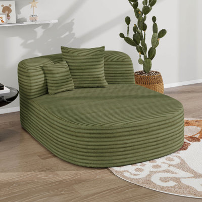 Méridienne intérieure 51,6 po, canapé-lit rembourré sans os, canapé à compression avec deux coussins de soutien