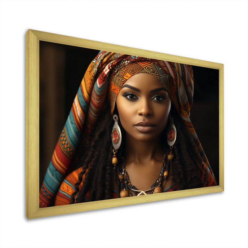 Impression sur toile Chiemi Tribal africain Swazi Emahiya, H 12 po x l 20 po x P 1 po, Cadre doré simple