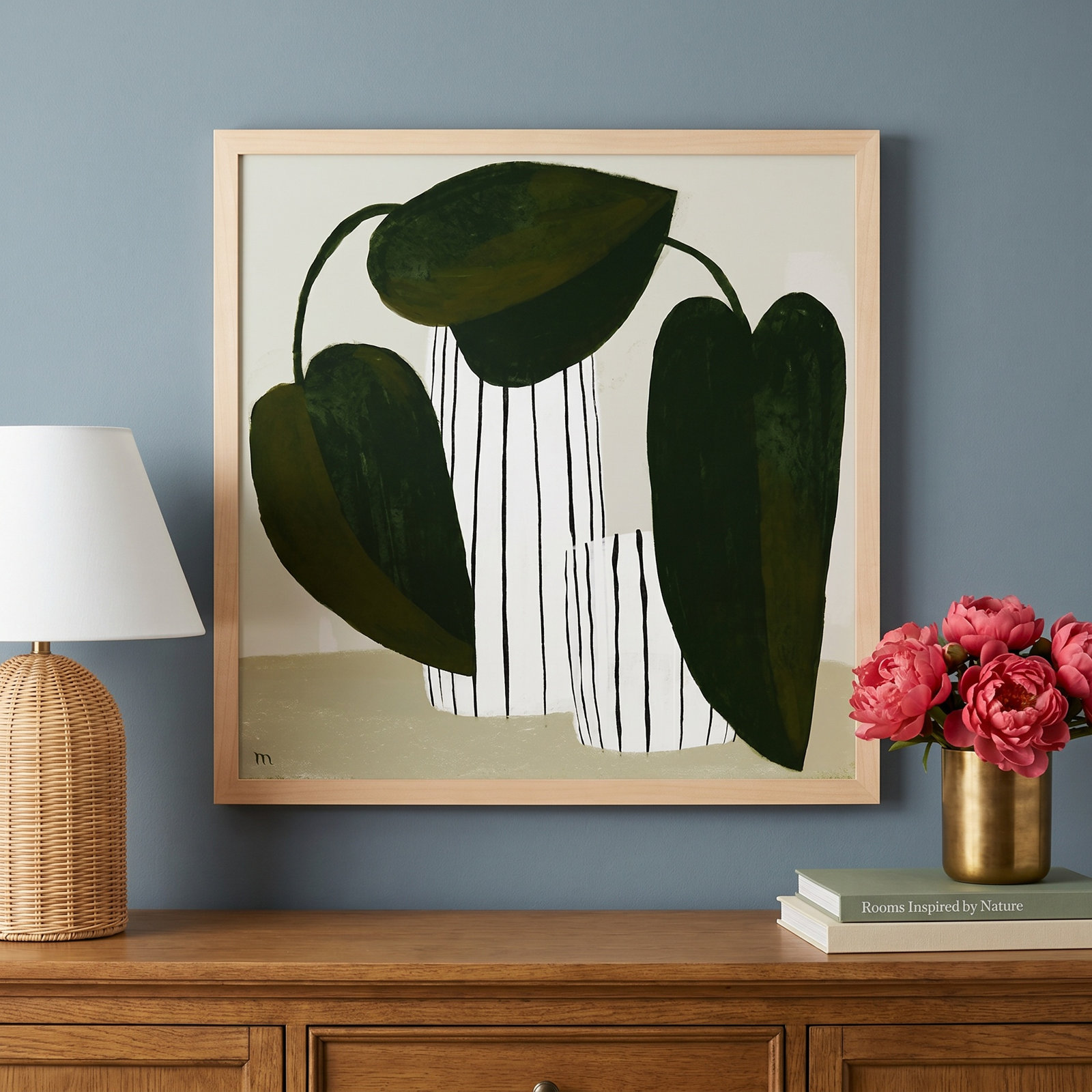 Juba "Striped Vases" Painting, Maple, 44" H x 44" W x 1.25" D