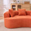 Canapé en forme de croissant, conception moderne à dossier bas avec coussins profonds, grand canapé à deux places rempli de mousse et auto-gonflant ne nécessitant aucun assemblage (tissu chenille orange)-352930551
