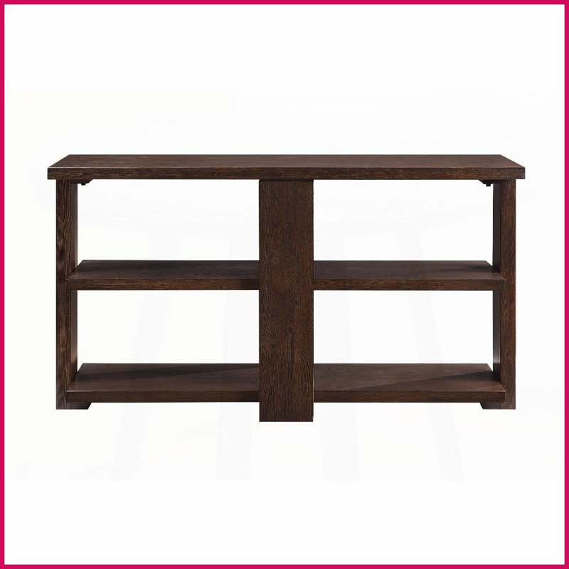 Table basse en noyer à 2 tablettes pour le salon, structure stable et amp; Vaste espace de rangement
