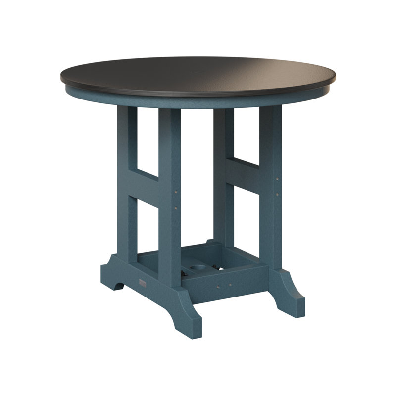 Table de salle à manger ronde de 38 po Berlin Gardens Garden Classic, H 30,87 po x l 38 po x P 38 po, Ardoise, Noir martelé