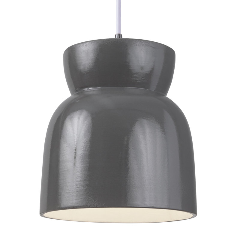 Luminaire suspendu sablier Breeona, Gris brillant, Chrome poli