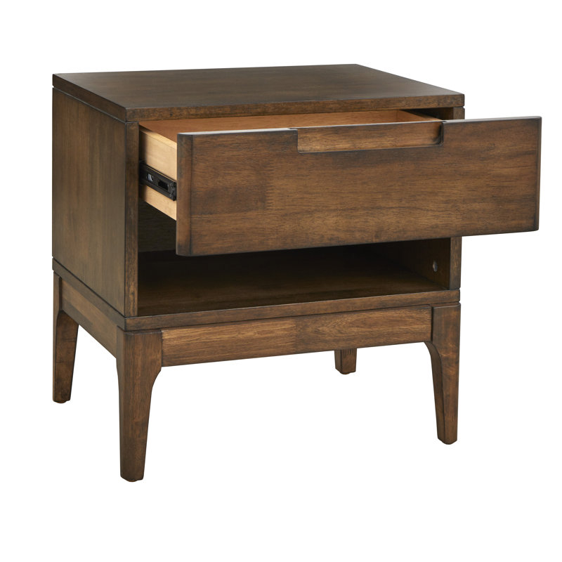 Table de chevet 1 tiroir Bump en noyer persan