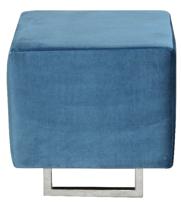 Modern 40cm Wide Square Ottoman, Blue