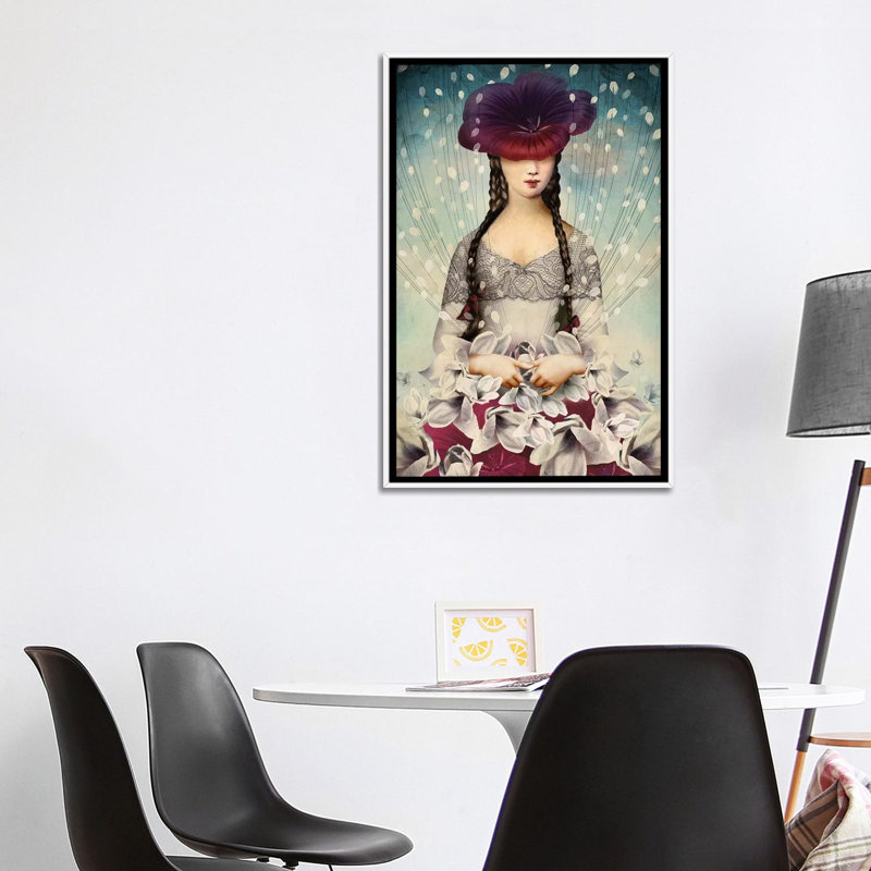 «Bind Flowers» par Catrin Welz-Stein - impression d'art graphique, H 40 po x l 26 po x P 1,5 po, Toile blanche encadrée