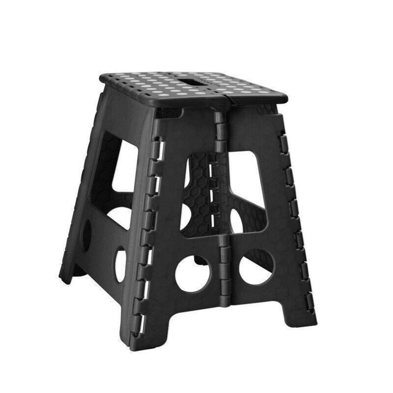MantraRaj Folding Step Stool Lightweight Foldable for Kids (Black, Extra Large)