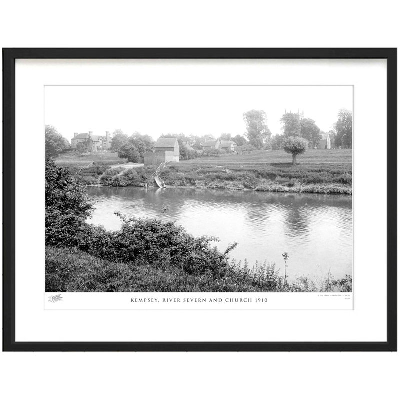 Kempsey, River Severn And Church 1910 - Single Picture Frame Print, 60cm H x 80cm W x 2.3cm D