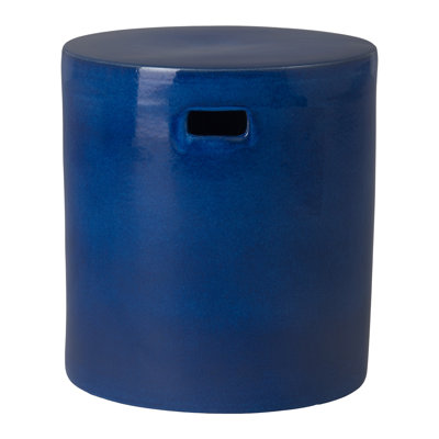 16.5"H Round Handcrafted Ceramic Garden Stool