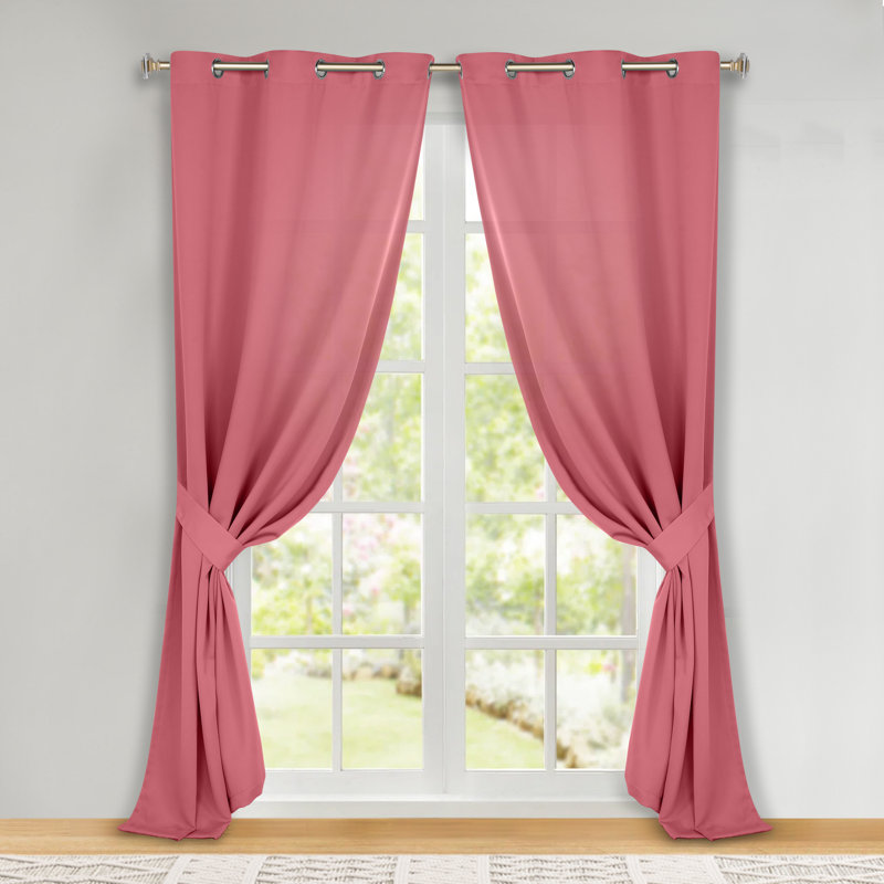 Paire de rideaux obscurcissant avec œillets Millendon, Rose, L 42 po x L 108 po