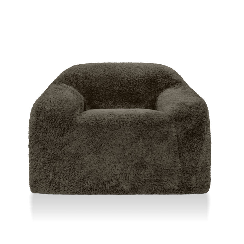 Minnie 41.7"W Low Back Upholstered Accent Chair, Dark Brown