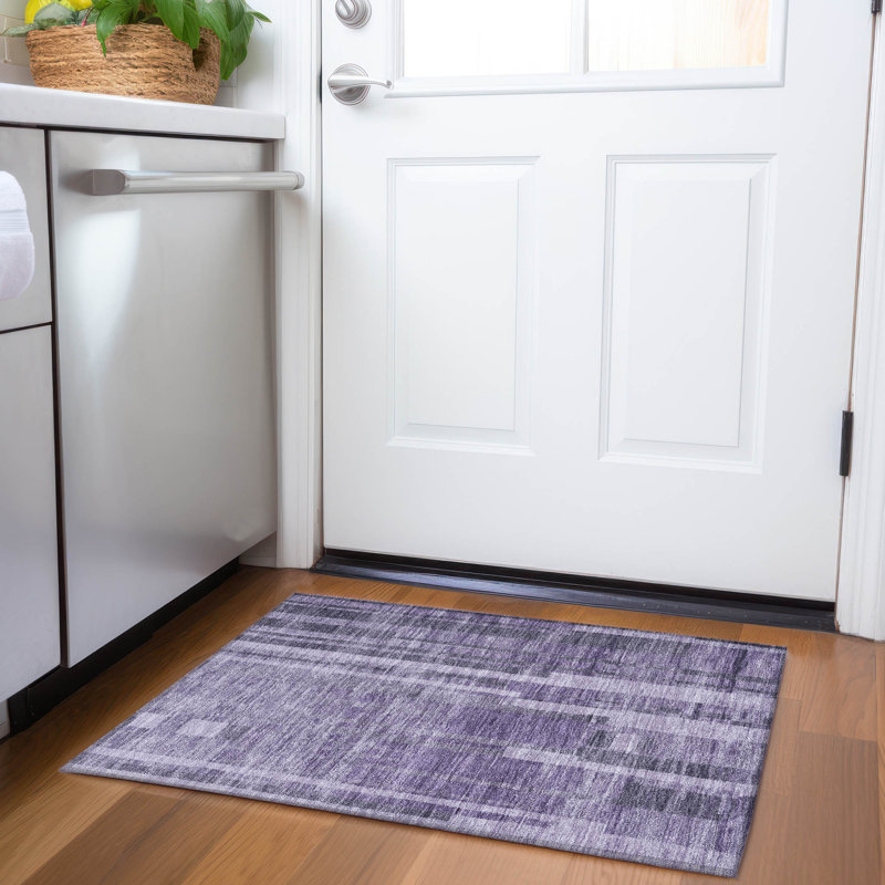 Premium Machine Washable Emerson AMF1063 Striped Rug, Rectangle 1'8" x 2'6"