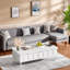 Table basse multifonctionnelle à plateau relevable avec surface de repas pliable, poste de travail convertible et pieds en métal, table moderne peu encombrante pour le salon ou le petit appartement-672804051