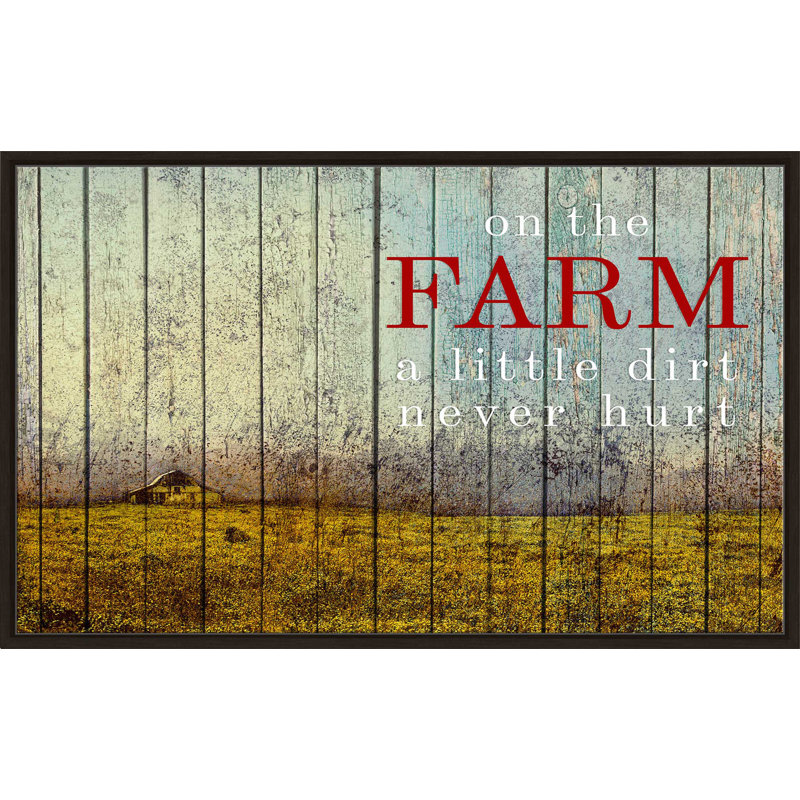 «On The Farm II», impression, H 21,5 po x l 33,5 po x P 2 po, Cadre flottant espresso
