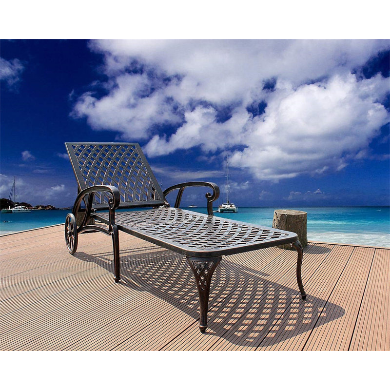 Chaise longue en aluminium coulé brun 1Pcs, Brun