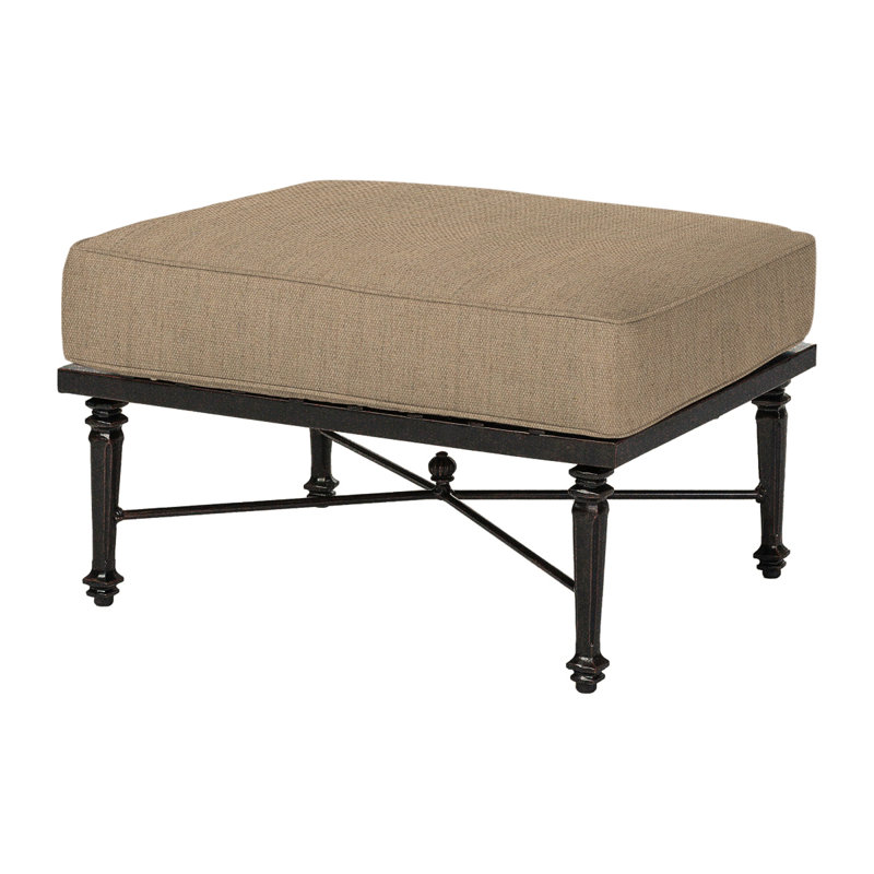 Grand Terrace Sectional Ottoman Frame with Sunbrella Cushions, Canvas Heather Beige Sunbrella® Canvas, Desert Bronze