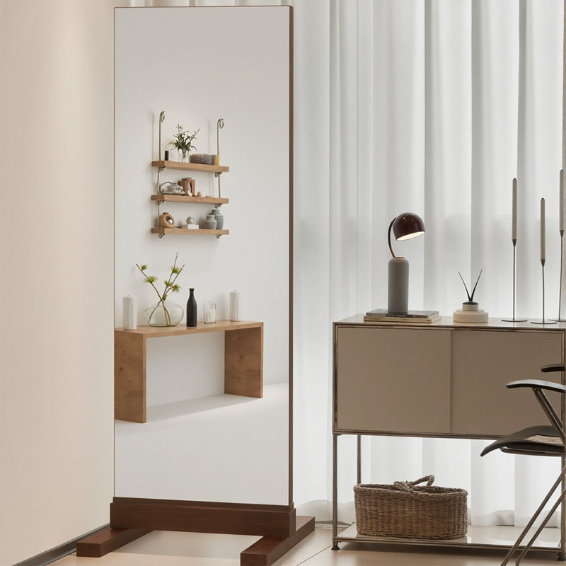 Miroirs pleine longueur rectangulaires en bois massif, 78,74 po x 35,43 po