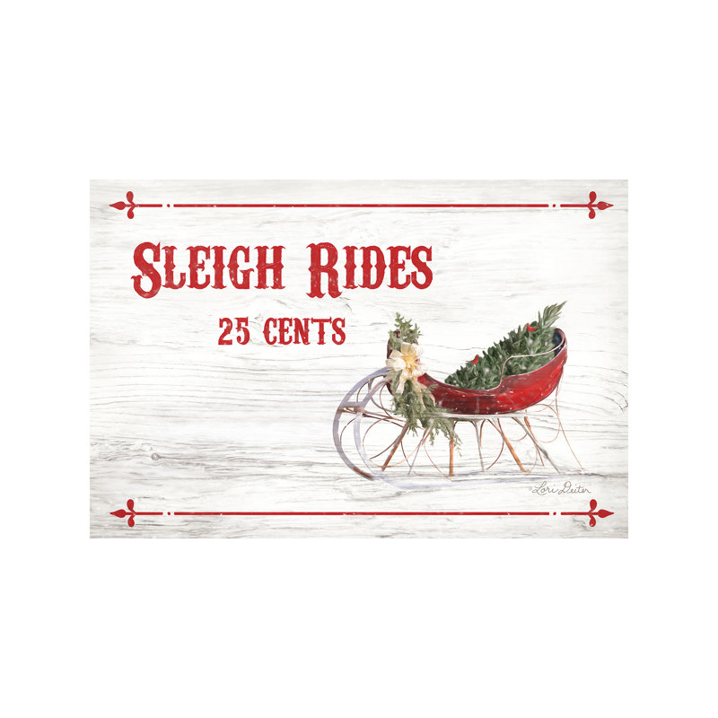 Sleigh Rides 25 Cents by Lori Deiter - Wrapped Canvas Print, 66.04 cm H x 45.72 cm W x 1.91 cm D