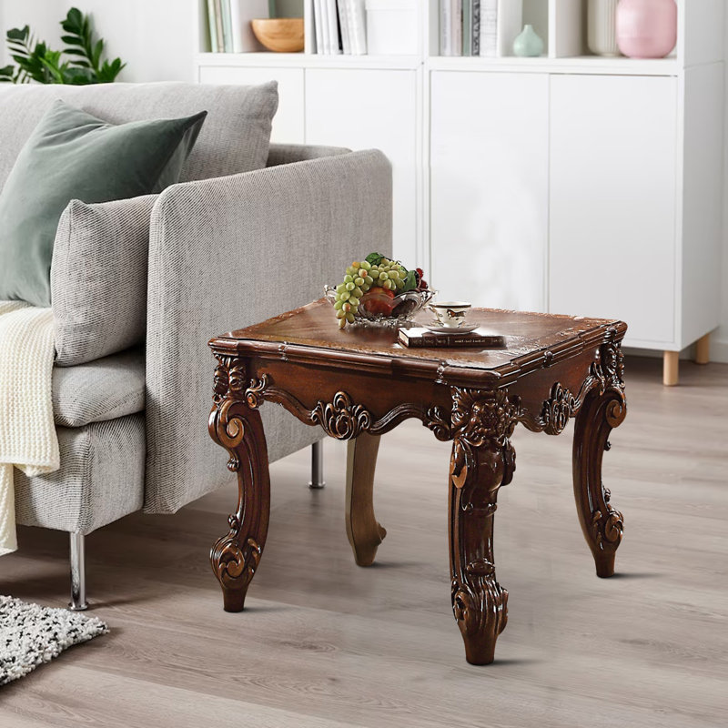 Eliakim Solid Wood End Table, Cherry Brown