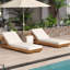 Chaise longue en bois d'acacia massif avec coussin de salon-1796297649