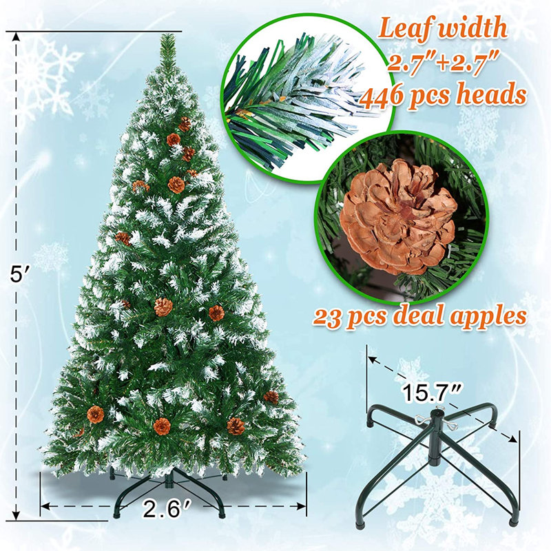 Arbre de noël artificiel pin vert, 5 pi