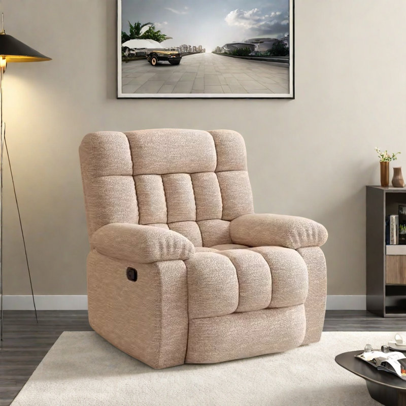 Fauteuil inclinable luxueux et durable à 360 °, Blanc cassé