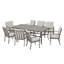 Willesden Rectangular Aluminum Dining Set with Cushions-2020734627-2020734626