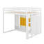 Lit mezzanine en bois pleine grandeur avec garde-robe, tablettes et armoire-41231692