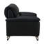 Causeuse noire en cuir fleur