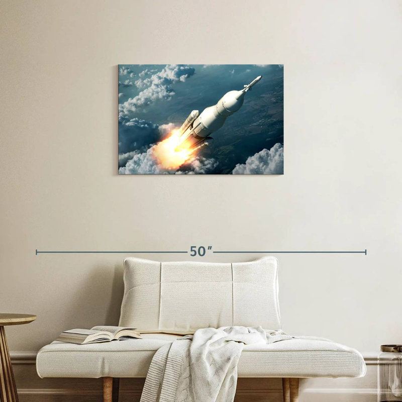 Oberle Spaceship Launching, 20" H x 30" W