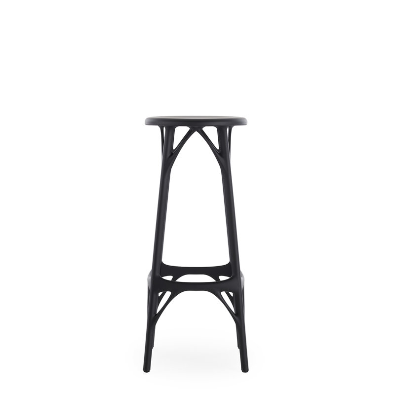 A.I. Tabouret léger, Black, Bar Stool (30" Seat Height)