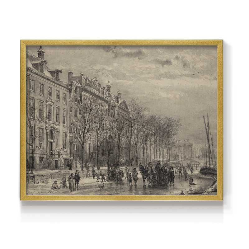 Paysages rétro-CLXIX - reproduction encadrée, H 8 po x l 10 po, Doré