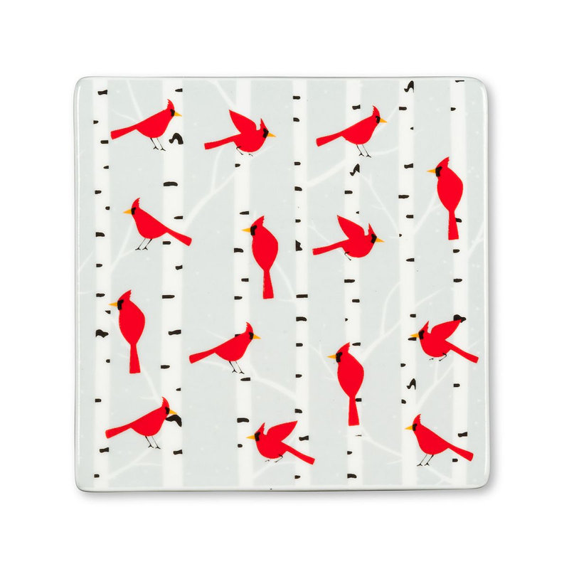 Cardinals & sous-verre en bouleau