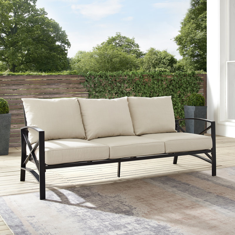 Canapé de patio avec coussins Marple, Bronze huilé, Gruau