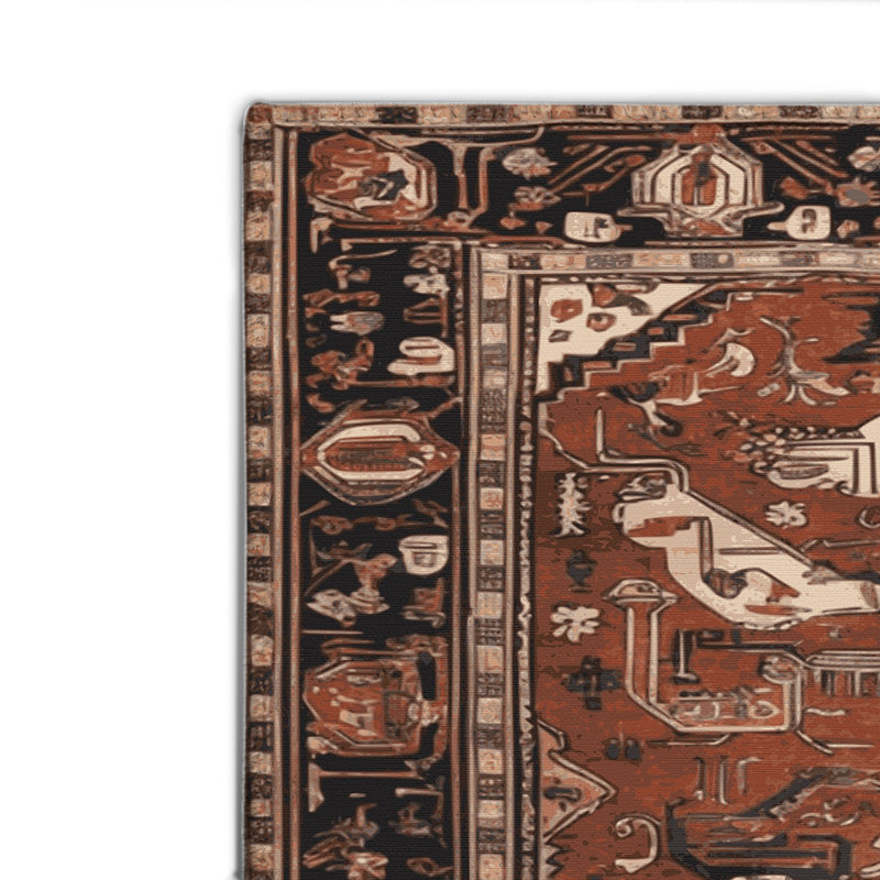 Tapis d'intérieur et d'extérieur brun Persian, Rectangle 4pi x 6 pi