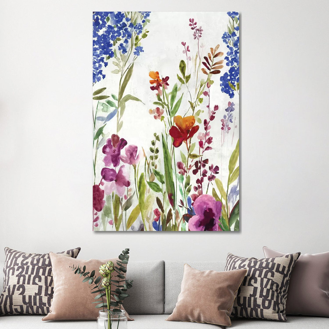 Spring Field by Asia Jensen - Wrapped Canvas Painting