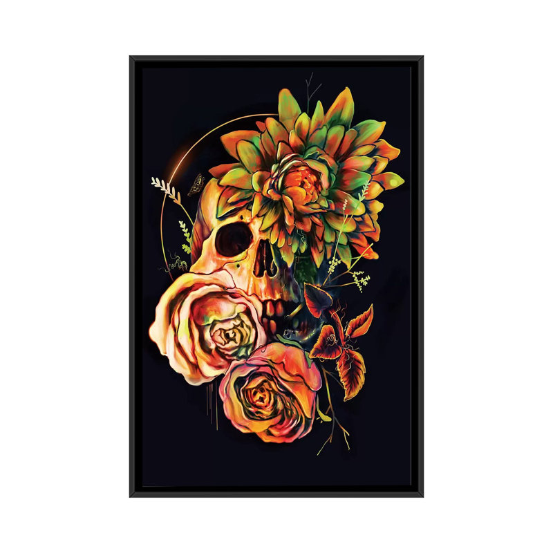 «Life and Mort II» par Nicebleed, impression sur toile tendue, H 26 po x l 18 po x 1,5 po, Toile encadrée noire, Non mat