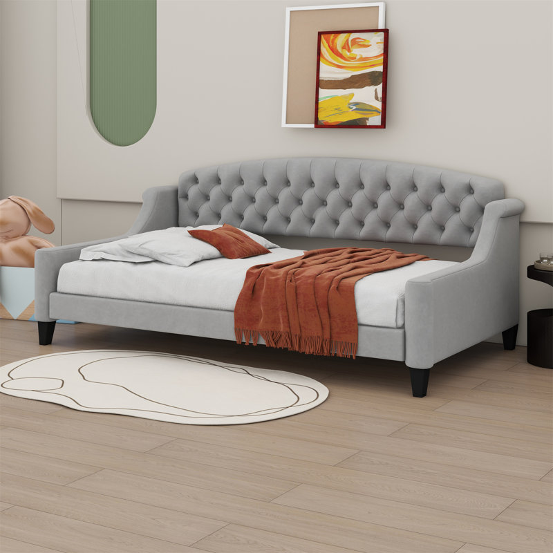 Lit de jour Breannon, Lit simple, gris