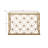 Beritan Metal Weathered Geometric Gold Console Table with Mirrored Glass Top