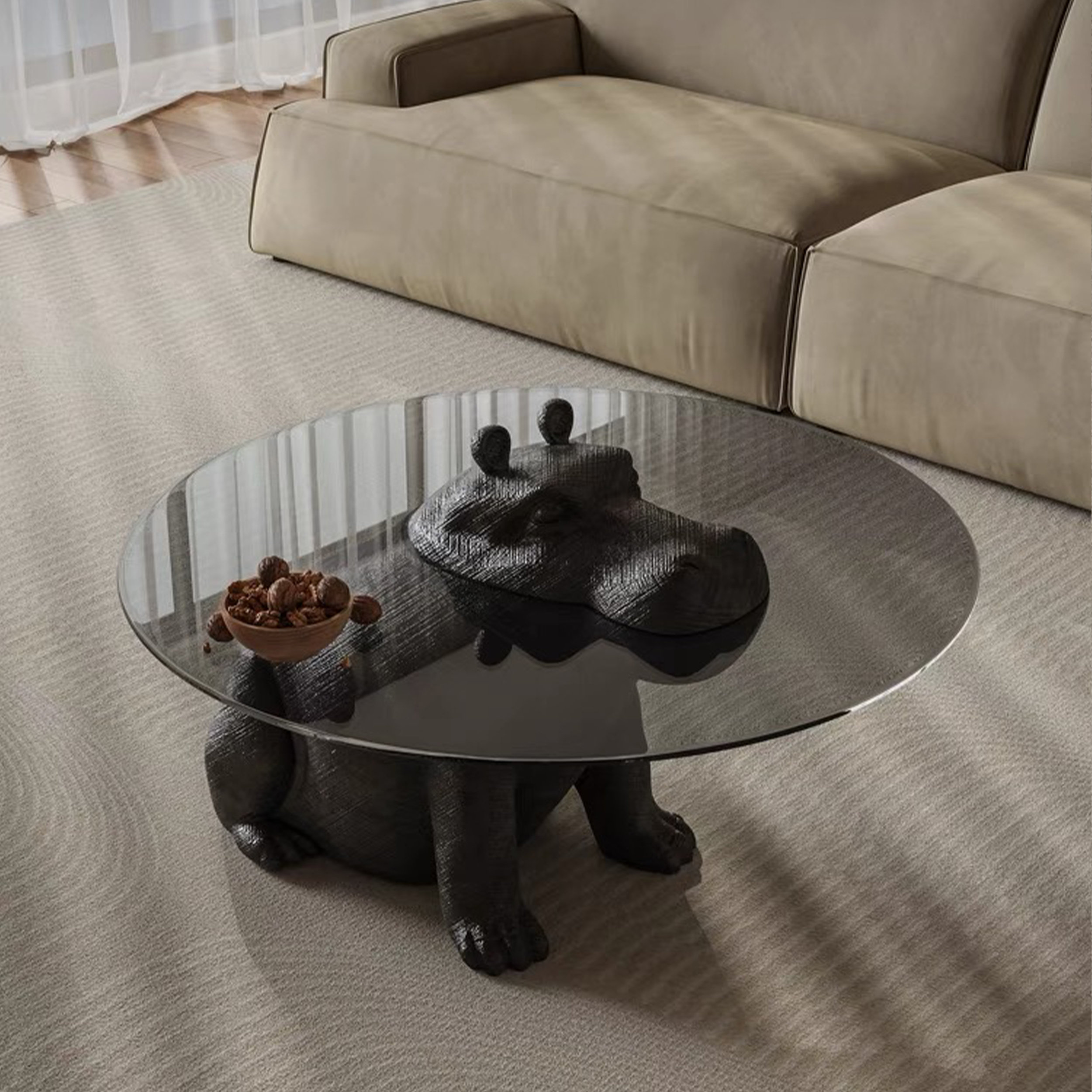 Orren Ellis Dennielle Glass Black Unique Shaped Coffee Table & Reviews ...