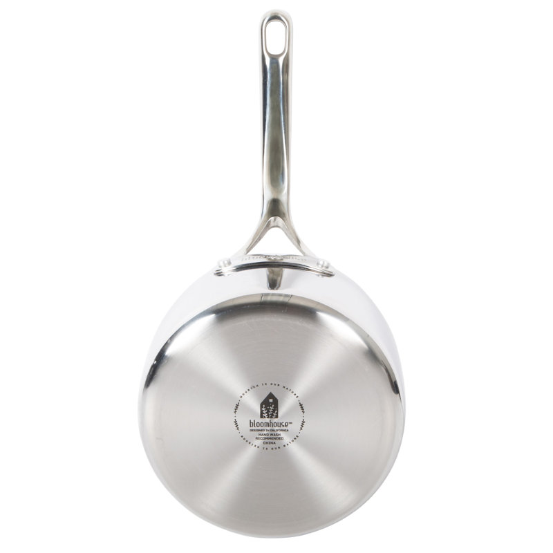 Casserole en acier inoxydable 3 pintes Bloomhouse avec intérieur en céramique antiadhésif et non toxique Pro